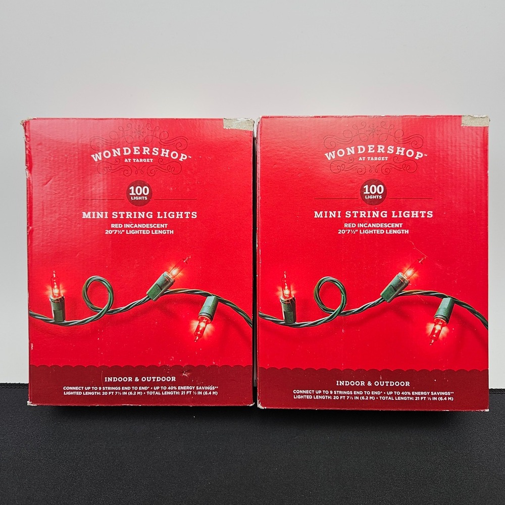 Wondershop 100 Red Mini String Lights Indoor Outdoor Green Wire 2 Pack‎ Target